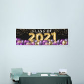 Lila Gold Glitzer Class 2021 Abschluss Banner (Messeveranstaltung)