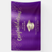 Lila Gold Glitzer Class 2022 Abschluss Banner (Vertikal)