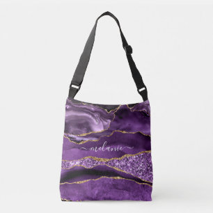 Lila Gold Glitzer Crossbody Bag mit Individuelle N Tragetaschen Mit Langen Trägern