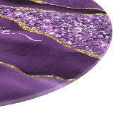Lila Gold Glitzer Cutting Board mit Individuelle N Schneidebrett (Ecke)