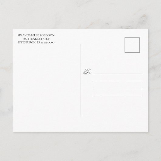 Lila & Gold Glitzer Elegantes Brautparty Einladungspostkarte (Rückseite)