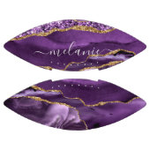 Lila Gold Glitzer Football mit Individuelle Name (Paneele)