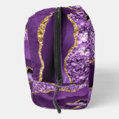 Lila Gold Glitzer Funkelnd Individuelle Name Dopp Waschbeutel (Rechts)
