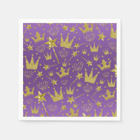 Lila & Gold Glitzer Girls Princess Party