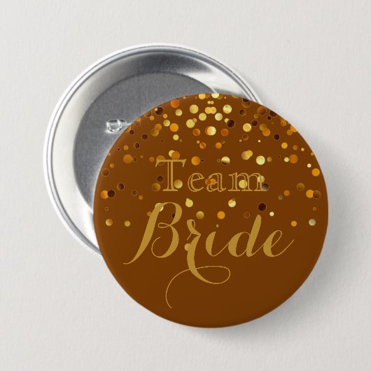 Lila Gold Glitzer Imitate Foil Wedding Team Bridge Button (Vorne & Hinten)
