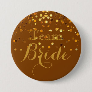 Lila Gold Glitzer Imitate Foil Wedding Team Bridge Button
