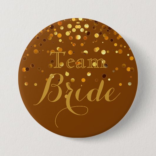 Lila Gold Glitzer Imitate Foil Wedding Team Bridge Button (Vorderseite)