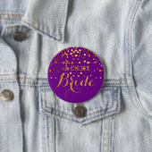 Lila Gold Glitzer Imitate Foil Wedding Team Bridge Button (Beispiel)