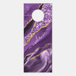 Lila Gold Glitzer Individuelle Name Door Hanger Türanhänger
