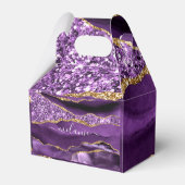 Lila Gold Glitzer Individuelle Name Gefälligkeitsb Geschenkschachtel (Rückseite)