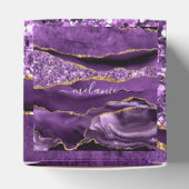 Lila Gold Glitzer Individuelle Name Geschenkboxen Geschenkschachtel (Oben)