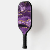 Lila Gold Glitzer Individuelle Name Pickleball Pad Schläger (Links)