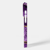 Lila Gold Glitzer iPhone Case Geschenk Individuell (Rückseite / Links)