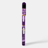 Lila Gold Glitzer iPhone Case mit Individuelle Nam (Rückseite / Rechts)