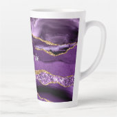 Lila Gold Glitzer Latte Tasse mit Individuelle Nam (Rechts)