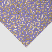 Lila Gold Glitzer Leopard Print Seidenpapier (Detail)