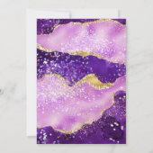 Lila & Gold Glitzer Marble Agate Wedding Einladung (Rückseite)