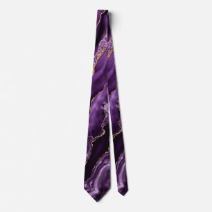 Lila Gold Glitzer Marble Funkelnd Neck Tie Krawatte