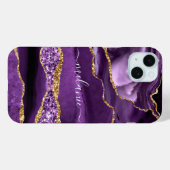 Lila Gold Glitzer Marble Individuelle Name iPhone Case-Mate iPhone Hülle (Rückseite (Horizontal))