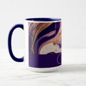 Lila Gold Glitzer Marble Individuelle Name Tasse (Links)