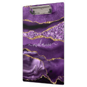 Lila Gold Glitzer Marble Individuelle Name Zwische Klemmbrett (Links)