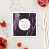 Lila Gold Glitzer Marble Wedding Napkins Serviette (Beispiel)