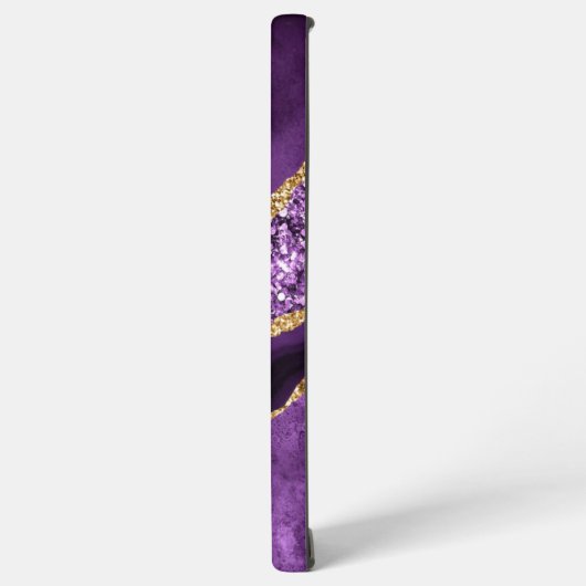 Lila Gold Glitzer Marmor - Ihr Name Samsung Galaxy Hülle (Linke Seite)