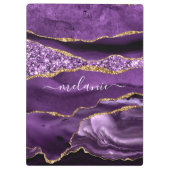 Lila Gold Glitzer-Marmor-Zwischenablage Individuel Klemmbrett (Rückseite)