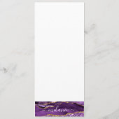 Lila Gold Glitzer Menü mit Individuelle Name Text Menükarte (Rückseite)