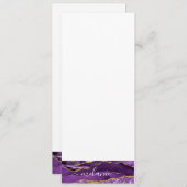 Lila Gold Glitzer Menü mit Individuelle Name Text Menükarte (Vorne/Hinten)