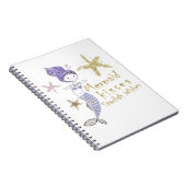 Lila Gold Glitzer Mermaid wünscht Starfish Kisses Notizblock (Rechte Seite)