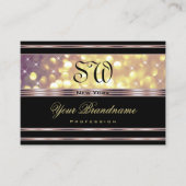 Lila Gold Glitzer Monogram Black Lilac Border Visitenkarte (Vorderseite)