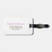 Lila Gold Glitzer Monogram Custom Orchid Foto Gepäckanhänger (Rückseite horizontal)