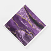 Lila Gold Glitzer Nennen Napkins Serviette (Ecke)