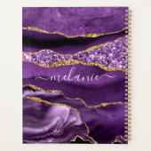 Lila Gold Glitzer Planer mit Individuelle Name (Rückseite)