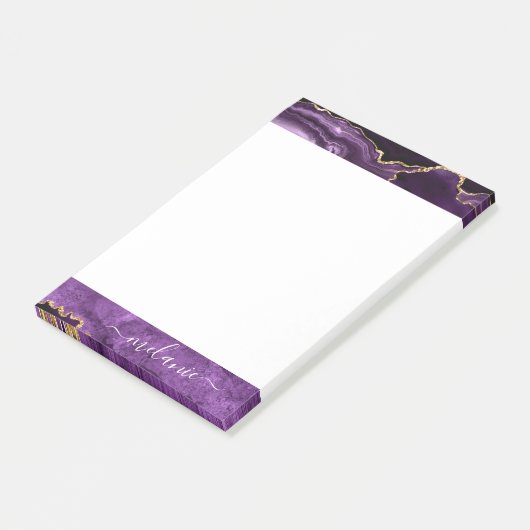 Lila Gold Glitzer Post-it® Notes und Individuelle Post-it Klebezettel (angewinkelt)