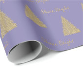 Lila Gold Glitzer Shine Christmas Trees Geschenkpapier (Rolleneckpunkt)