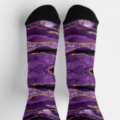 Lila Gold Glitzer Socken (Oben)