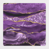 Lila Gold-Glitzer-Sticker mit Individuelle Name Etiketten (Design 1)