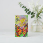 LILA GOLD-GLITZERN-Monogramm, ROT-SCHALTFLÄCHE Visitenkarte (Stehend Vorderseite)