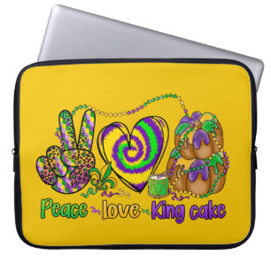 LILA GOLD GREEN FRIEDEN LIEBE KING CAKE LAPTOPSCHUTZHÜLLE
