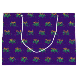 LILA GOLD GREEN MARDI GRAS GROßE GESCHENKTÜTE