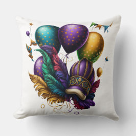 LILA GOLD GREEN MARDI GRAS HAT BALLOONS KISSEN