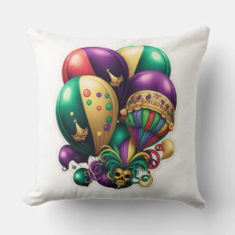 LILA GOLD GREEN MARDI GRAS HAT BALLOONS KISSEN