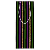 LILA GOLD GREEN MARDI GRAS STRIPES GESCHENKTÜTE FÜR WEINFLASCHEN (Rückseite)