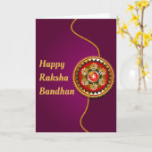 Lila & Gold Happy Raksha Bandhan Karte (Gelbe Blume)