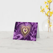Lila Gold-Herzkarte Karte (Gelbe Blume)