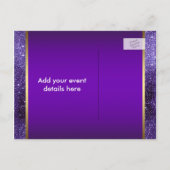 Lila Gold High Heel Shoe Save the Date Ankündigungspostkarte (Rückseite)