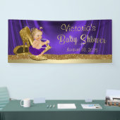 Lila Gold High Heel Shoel Girl Baby Dusche Banner (Messe)