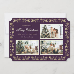 Lila Gold Holly Family 3 Foto Weihnachten